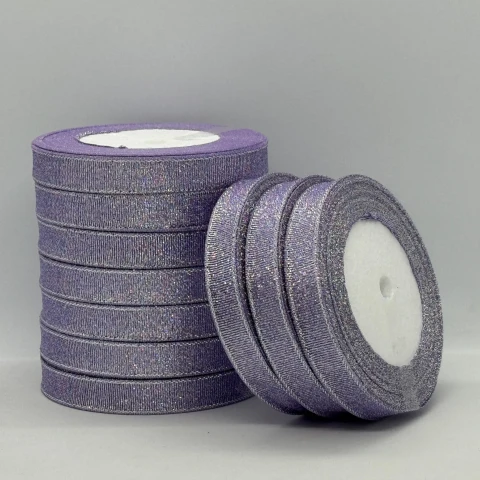 Тасьма парчева 1,2 см (25 ярдів/22,75 м.), 21 фіолетовий + срібло