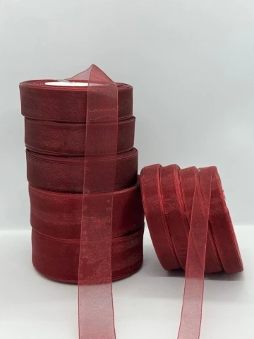 Стрічка органза 2,5 см (45 м.), 1048 бордовий
