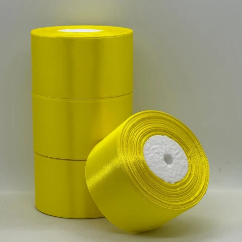 Атласная лента 5 см (33 м.), 189 лимонний