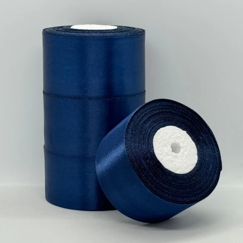 Атласная лента 5 см (33 м.), 38 темний синій