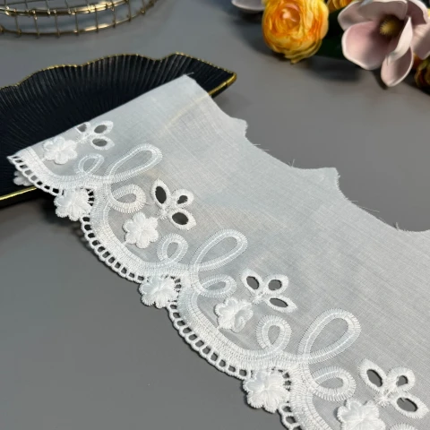 3D Кружево прошва Диана 16 см (1 метр), натуральний