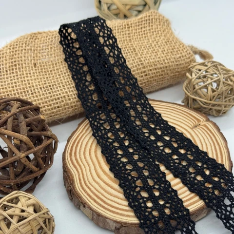Мереживо макраме "Лавандовий шепіт" 3 см. (1 м.), чорний