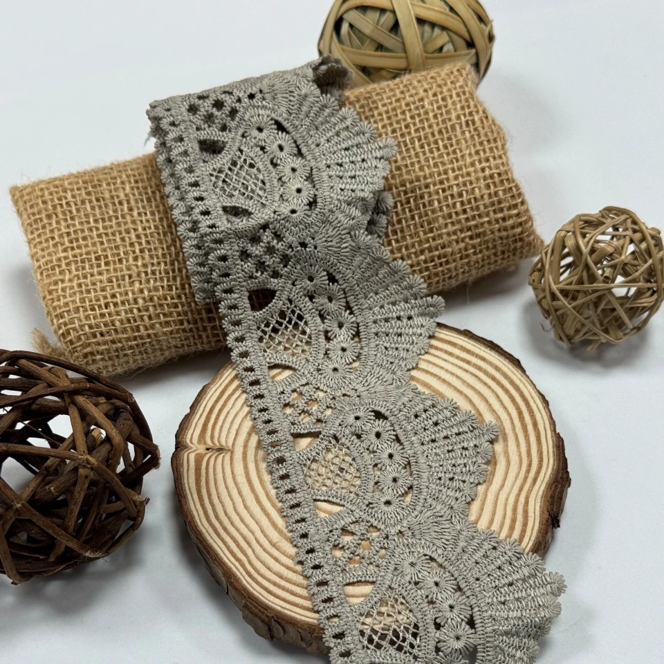 Мереживо поліестер "Шовкова феєрія"  6 см.(1 м.), сірий