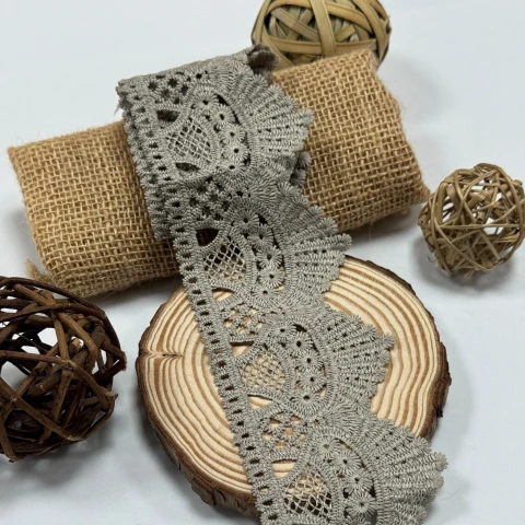 Кружево полиэстер "Шелковая феерия" 6 см. (1 м.), сірий