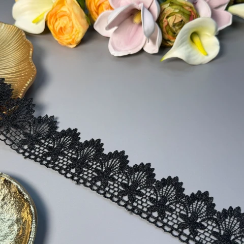 Кружево полиэстер ВВ"Кружевная гармония" 5,5 см.(1 м.), чорний