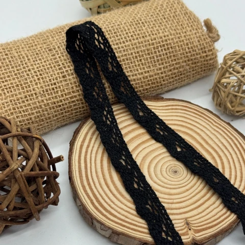 Кружево макраме "Танец света" 1,5 см.(1 м.), чорний