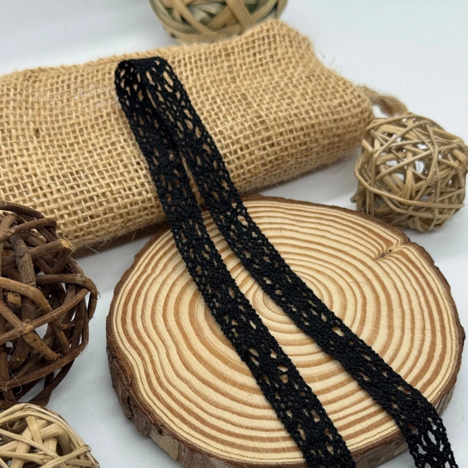 Кружево макраме "Изысканное спокойствие" 1,5 см(1 м.), чорний